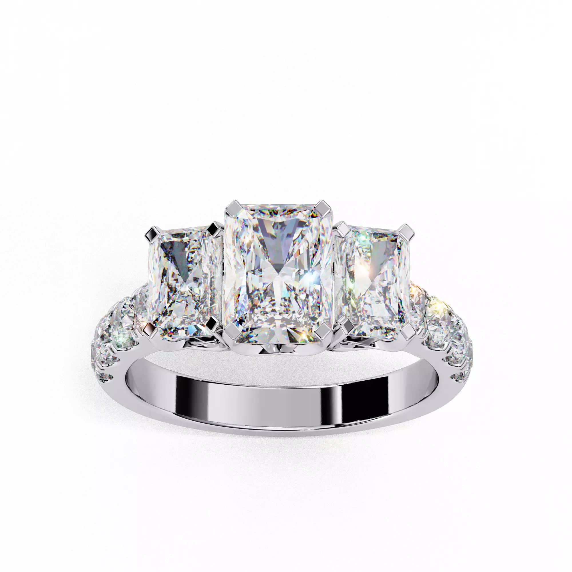 PRINCESS DIAMOND RING -CAD-007 3D model_0