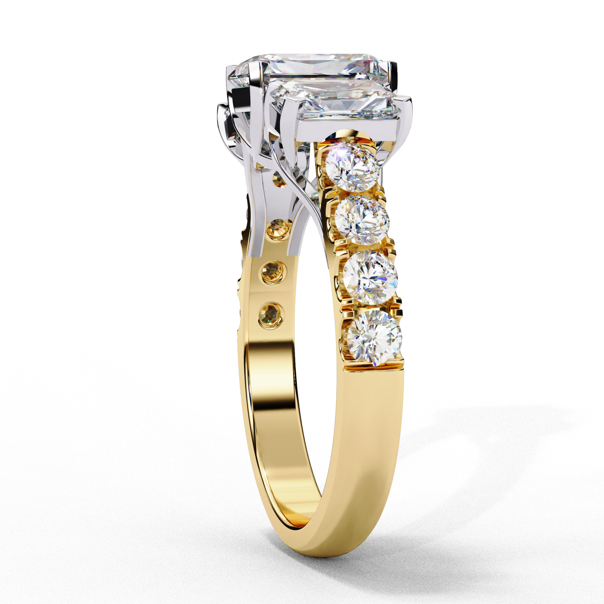 PRINCESS DIAMOND RING -CAD-007 3D model_10