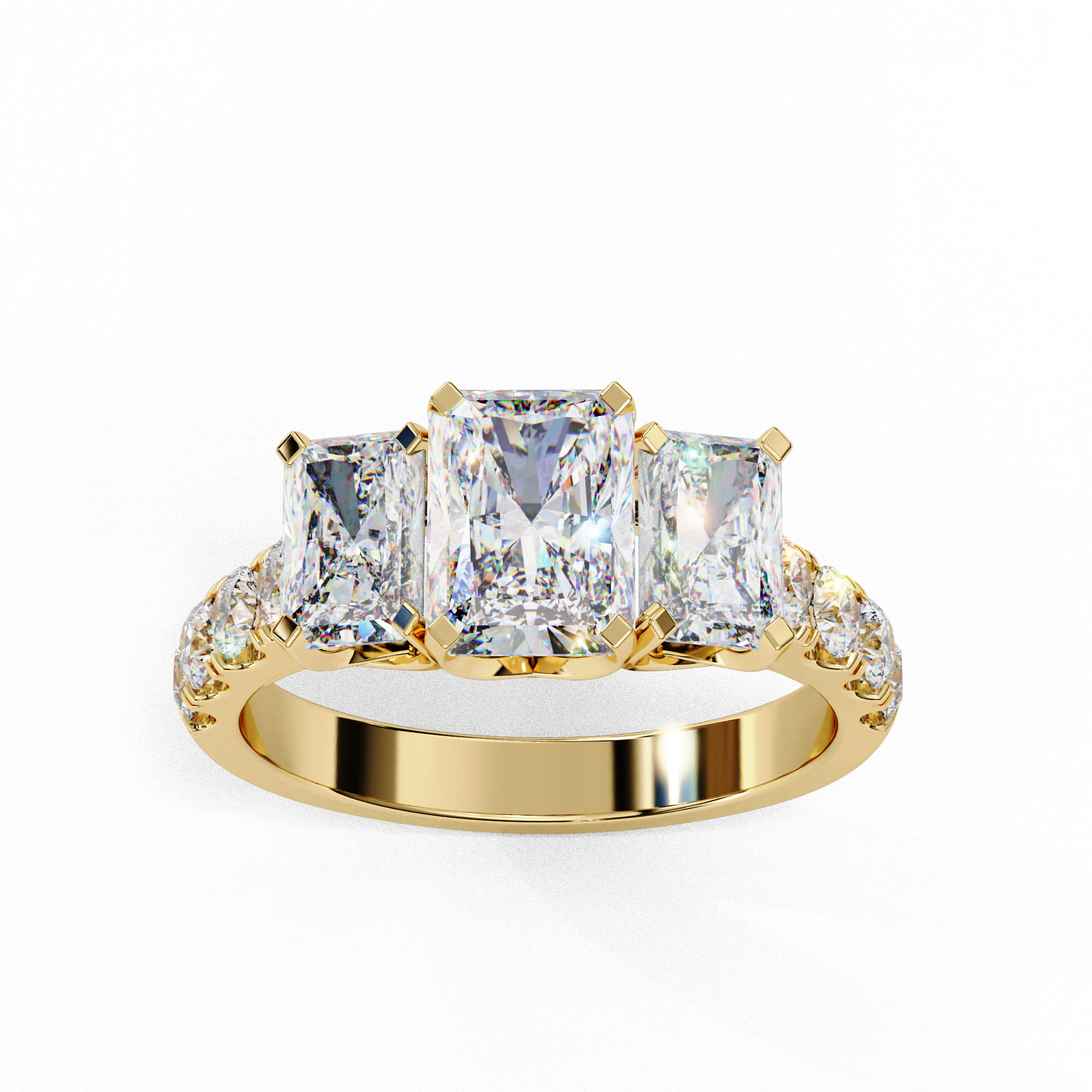 PRINCESS DIAMOND RING -CAD-007 3D model_1