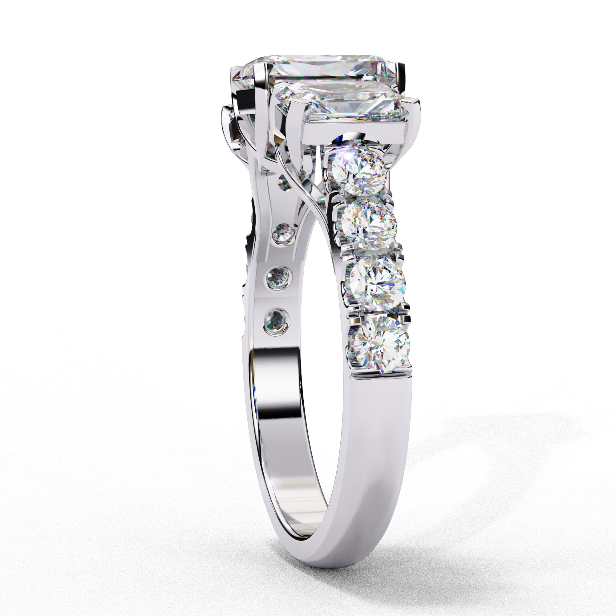 PRINCESS DIAMOND RING -CAD-007 3D model_9