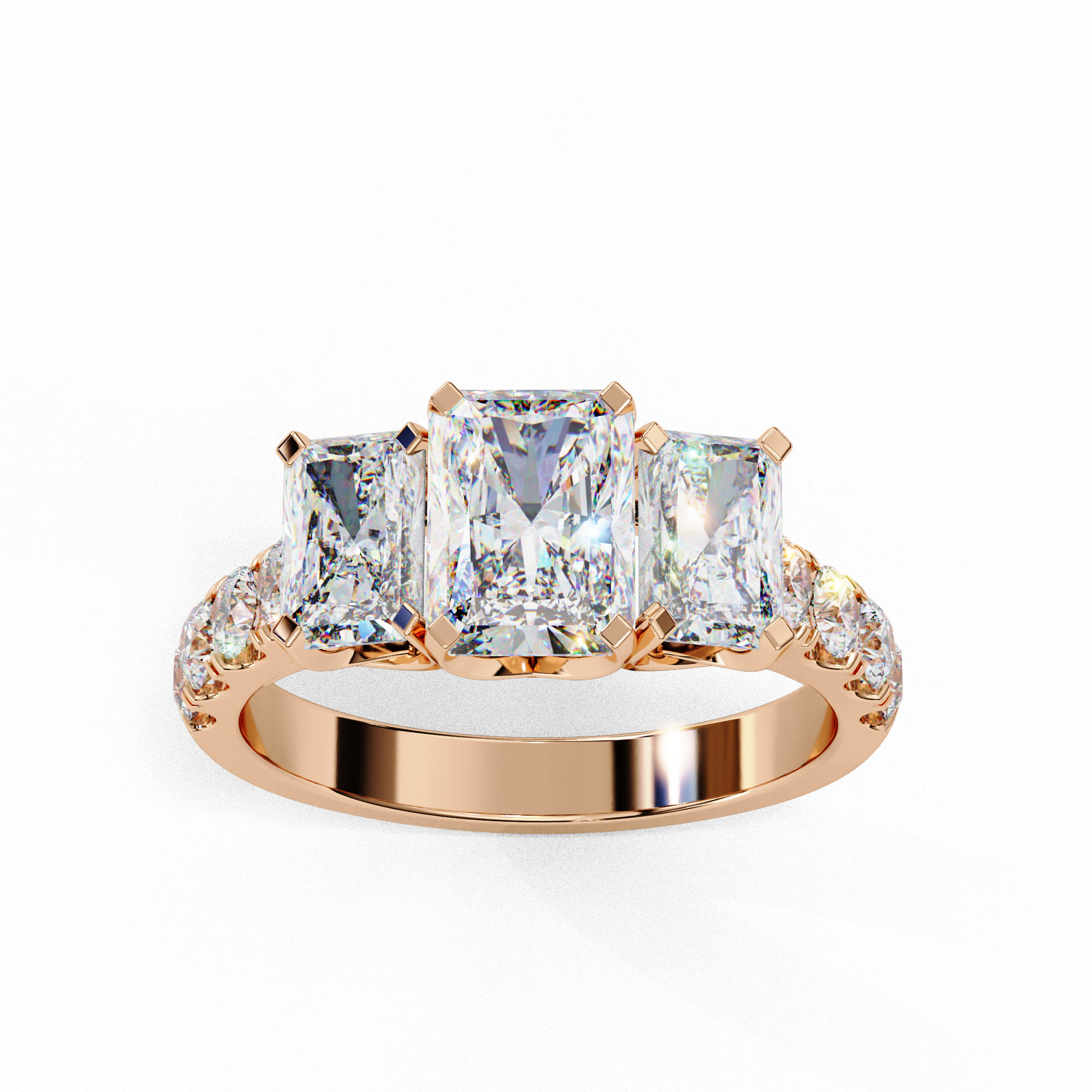 PRINCESS DIAMOND RING -CAD-007 3D model_2