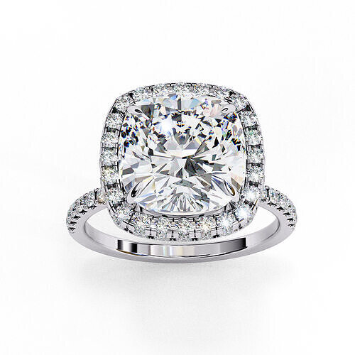 CUSHION DIAMOND RING -CAD-009  3D model