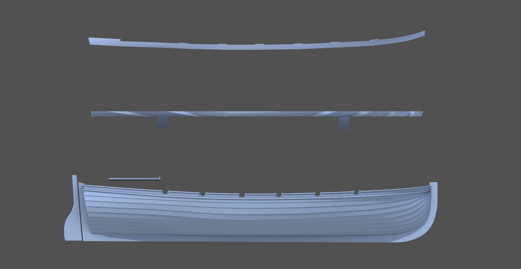 7m ww2 Japanese Lifeboat 1-100 scale 3D print model_9