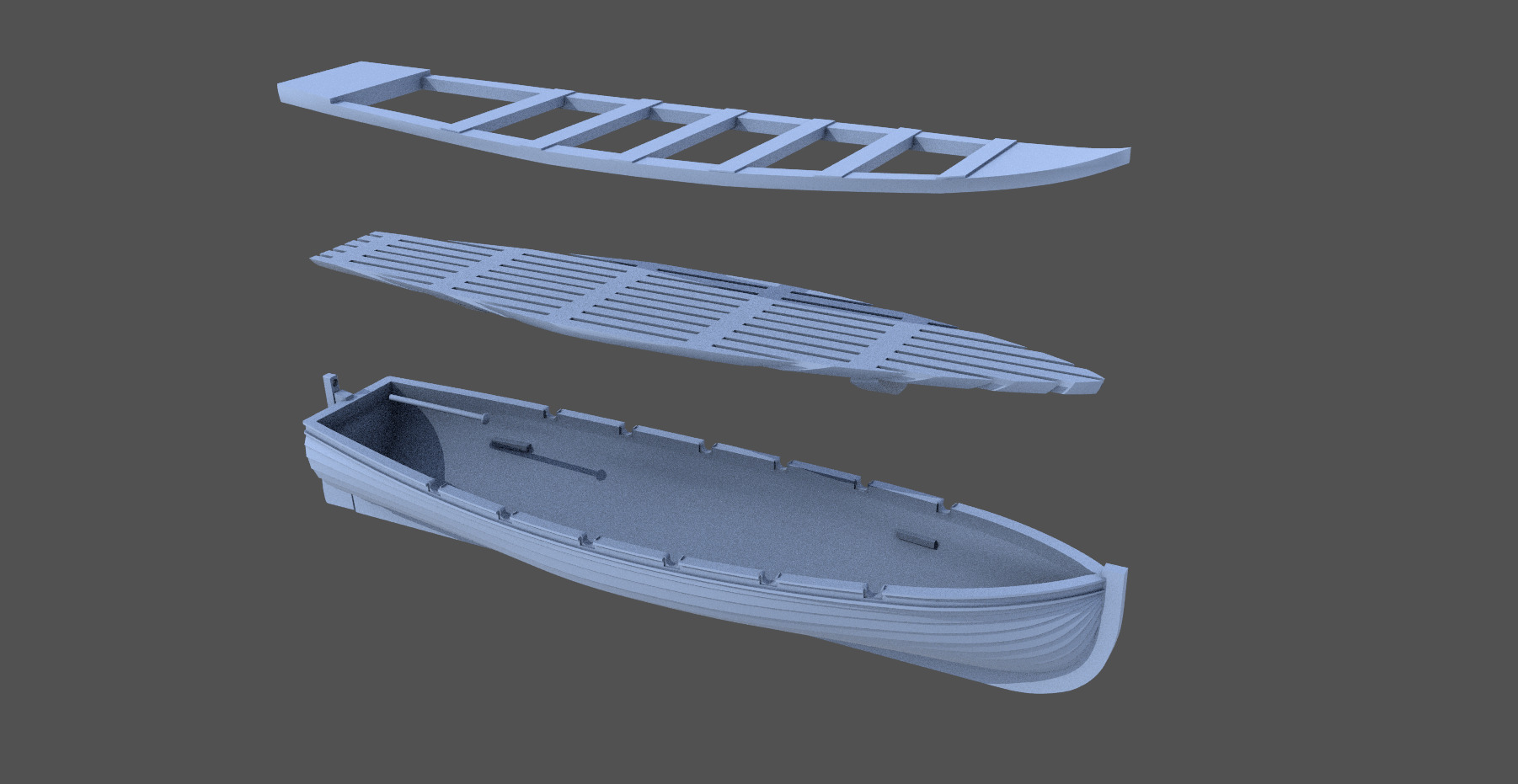 7m ww2 Japanese Lifeboat 1-100 scale 3D print model_7