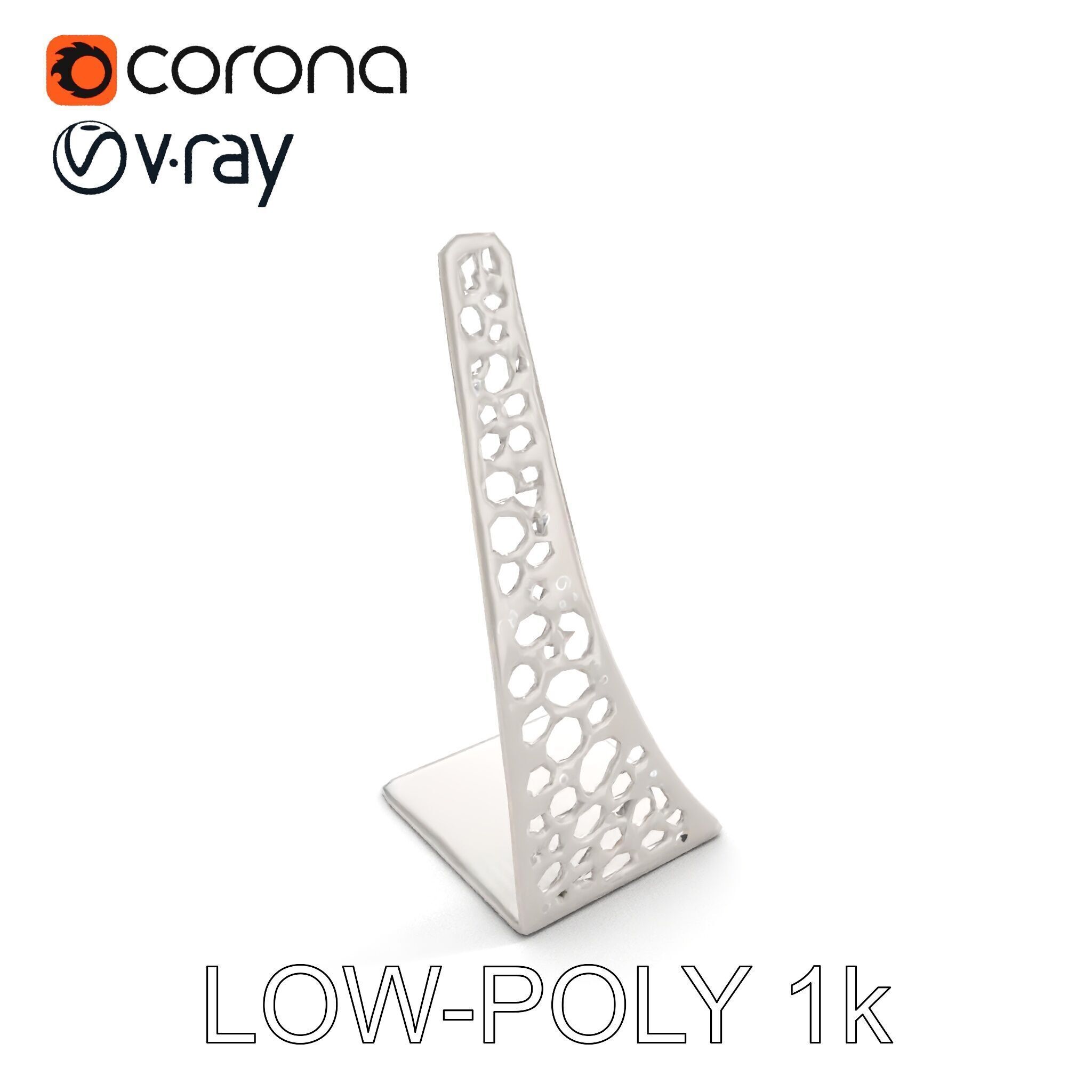 Sculptural Display Stand Model Pack Low-poly 3D model_7