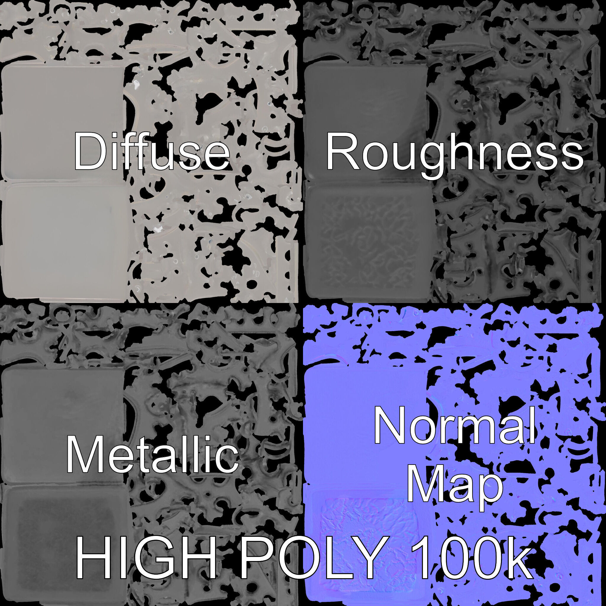 Sculptural Display Stand Model Pack Low-poly 3D model_3