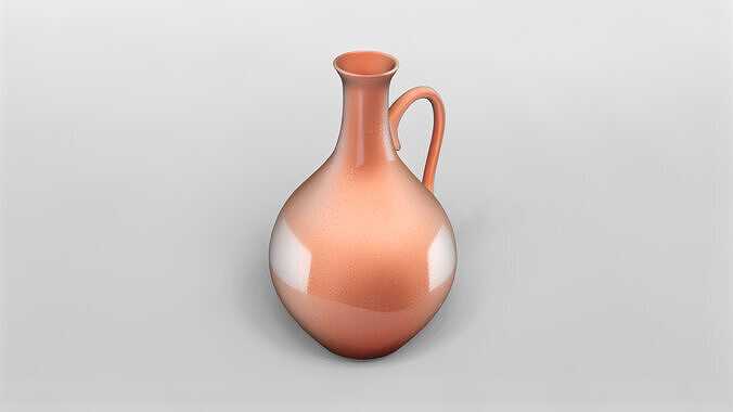 Elegant Terracotta Pitcher 3D Model 3D model