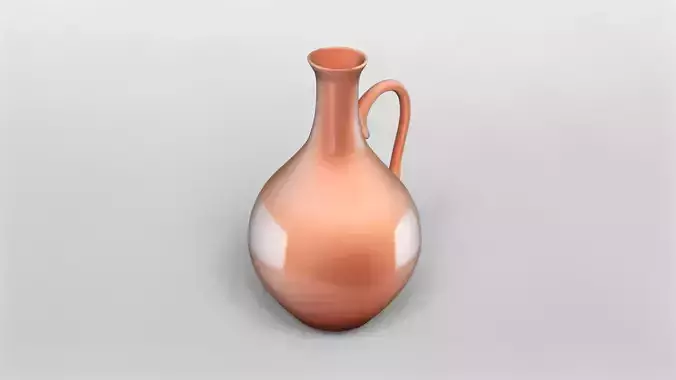 Elegant Terracotta Pitcher 3D Model 3D model