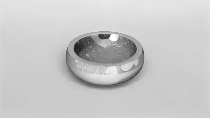 Modern Polished Granite Bowl 3D Model 3D model