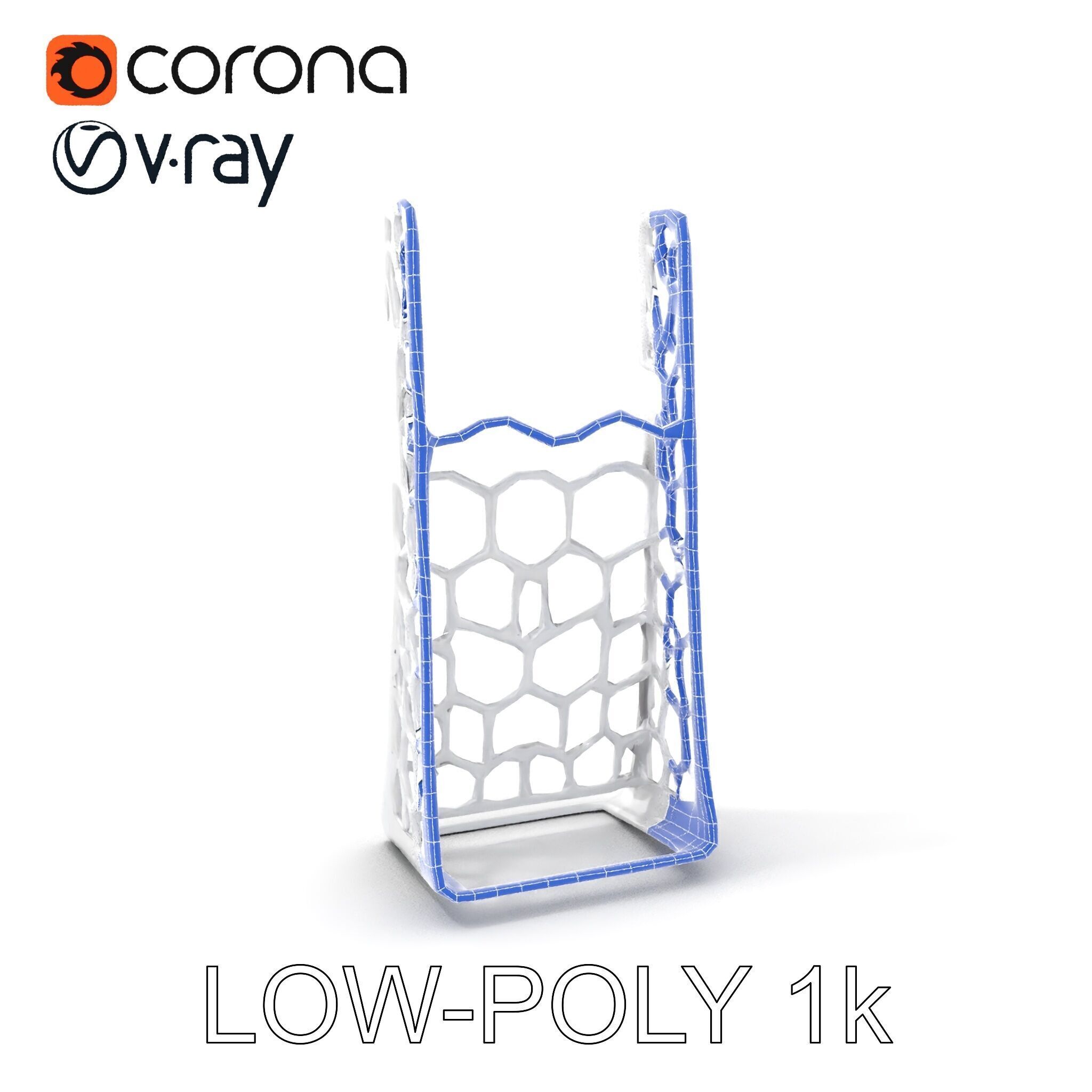Hexagonal Metal Mesh Stand model pack for architectural visua... Low-poly 3D model_25