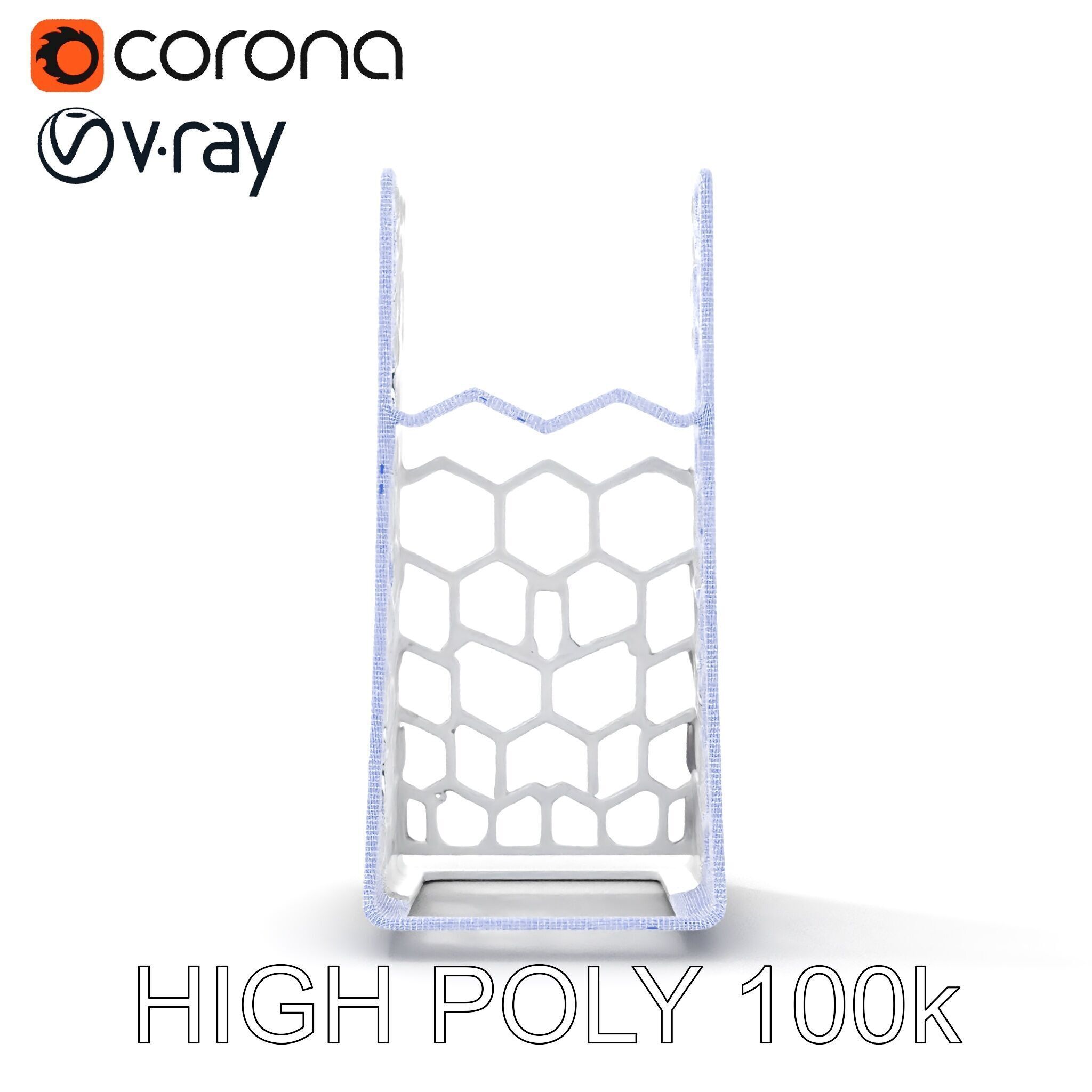 Hexagonal Metal Mesh Stand model pack for architectural visua... Low-poly 3D model_26