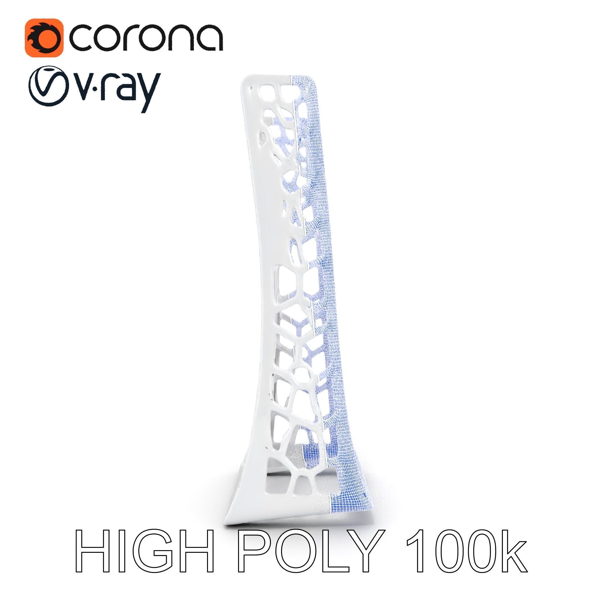 Hexagonal Metal Mesh Stand model pack for architectural visua... Low-poly 3D model_32