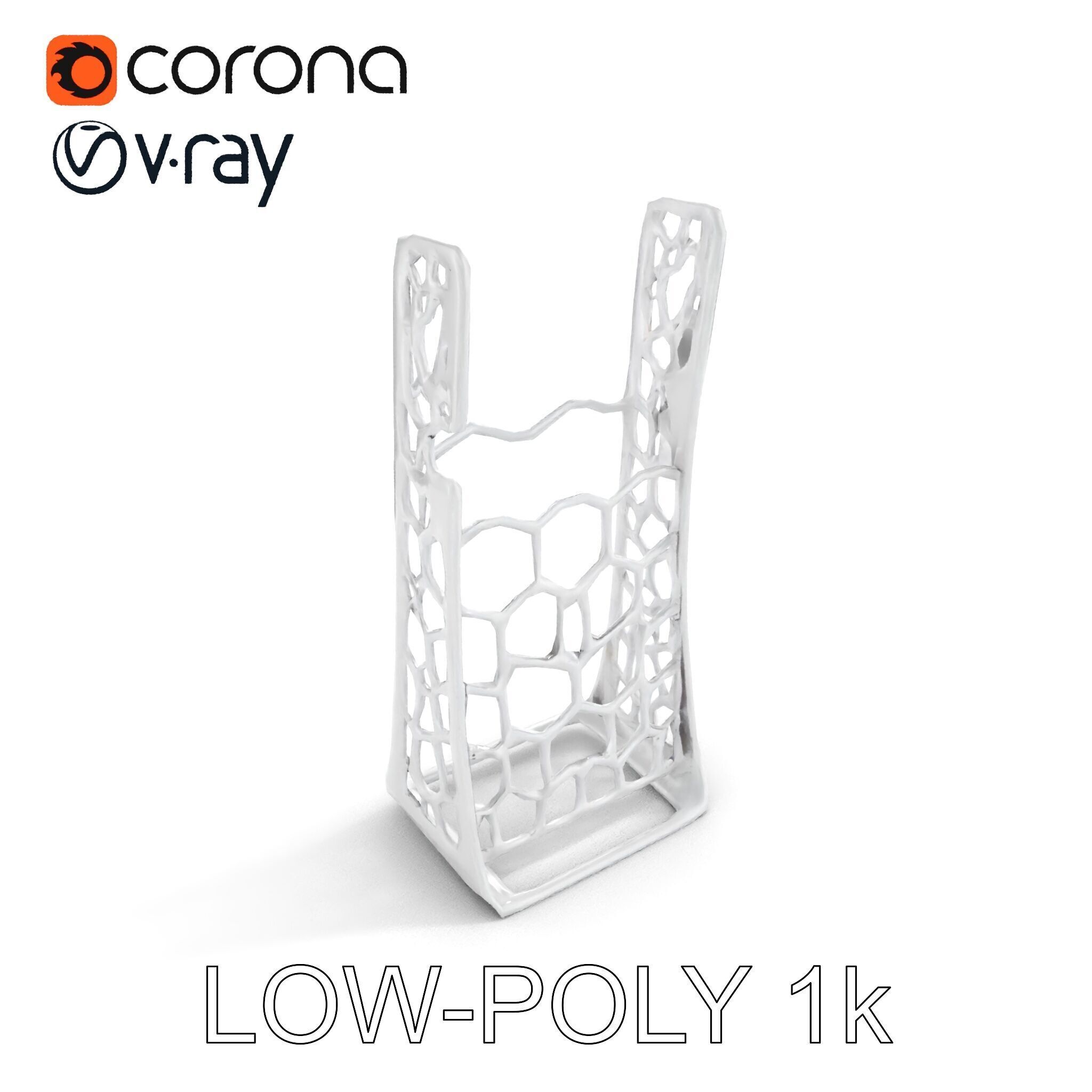 Hexagonal Metal Mesh Stand model pack for architectural visua... Low-poly 3D model_22