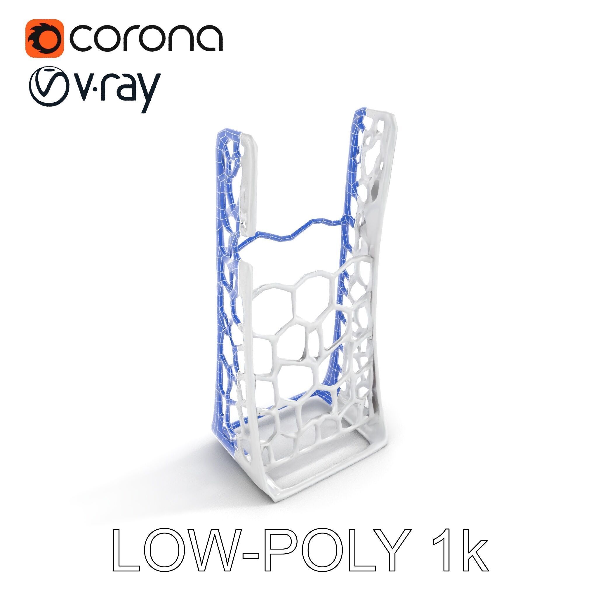 Hexagonal Metal Mesh Stand model pack for architectural visua... Low-poly 3D model_9