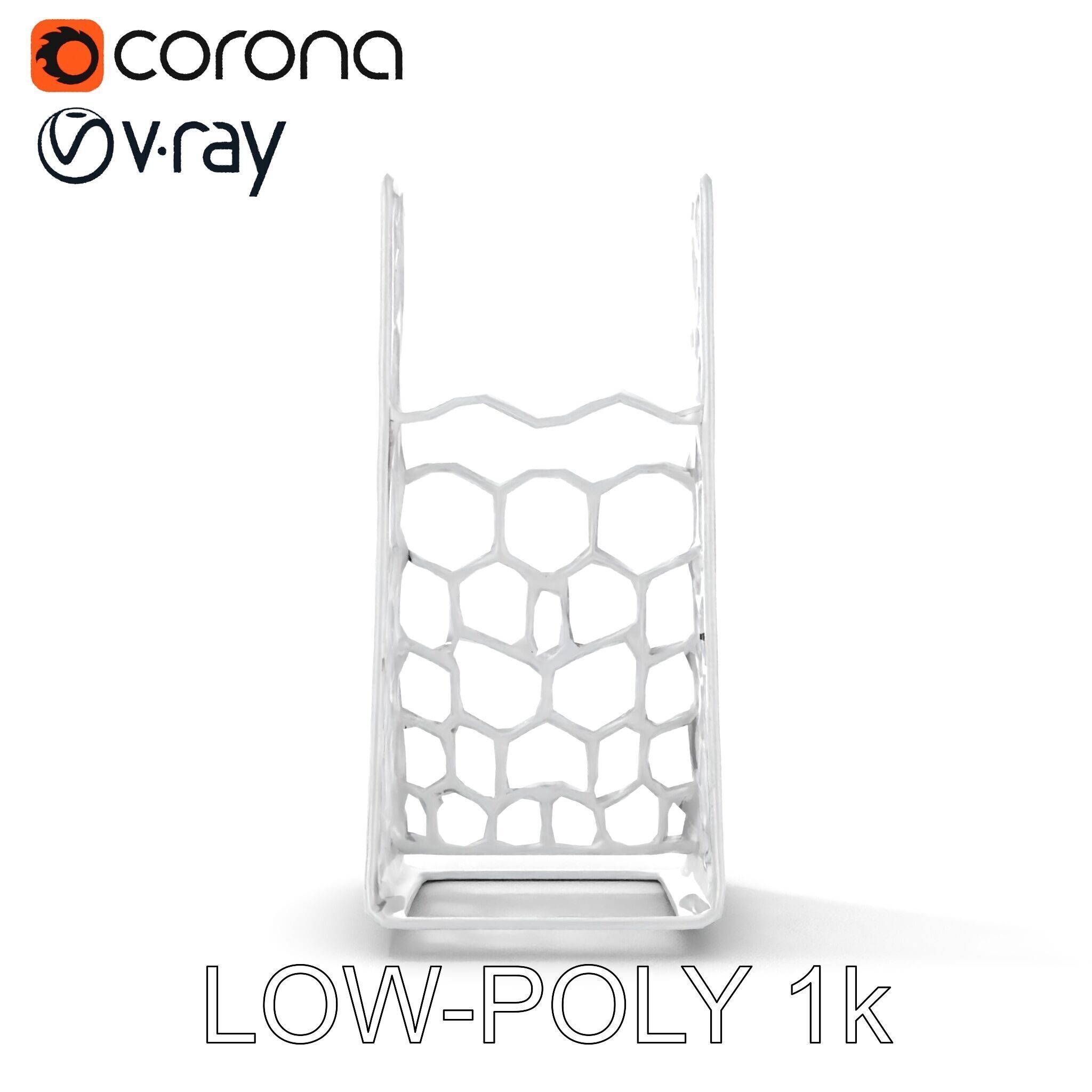 Hexagonal Metal Mesh Stand model pack for architectural visua... Low-poly 3D model_12