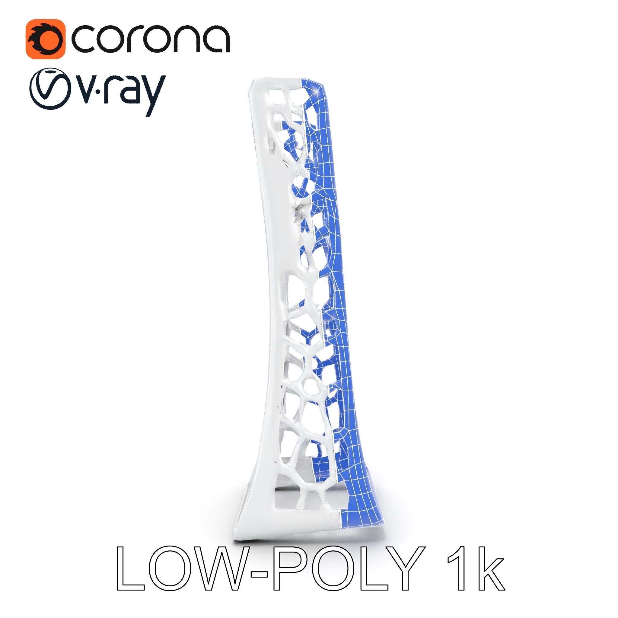 Hexagonal Metal Mesh Stand model pack for architectural visua... Low-poly 3D model_28