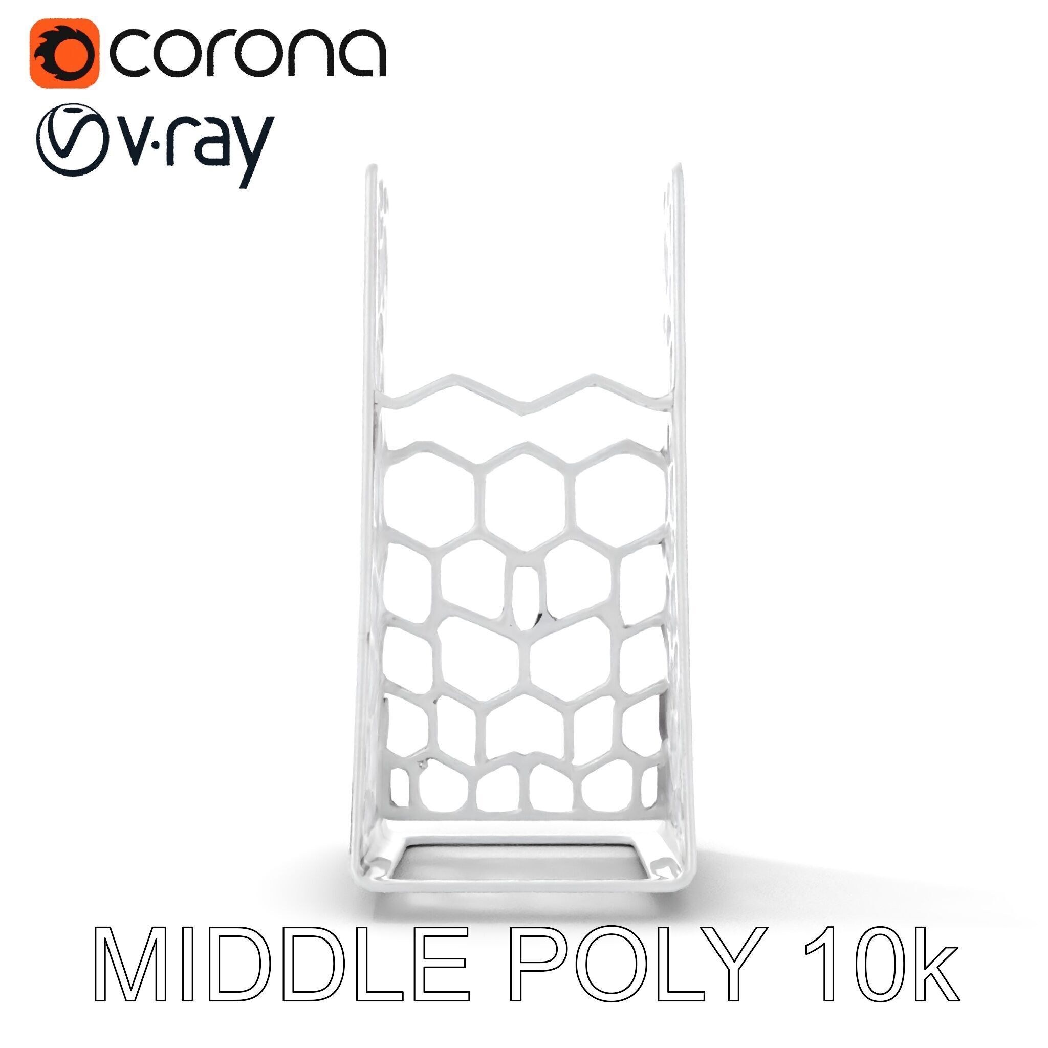 Hexagonal Metal Mesh Stand model pack for architectural visua... Low-poly 3D model_6