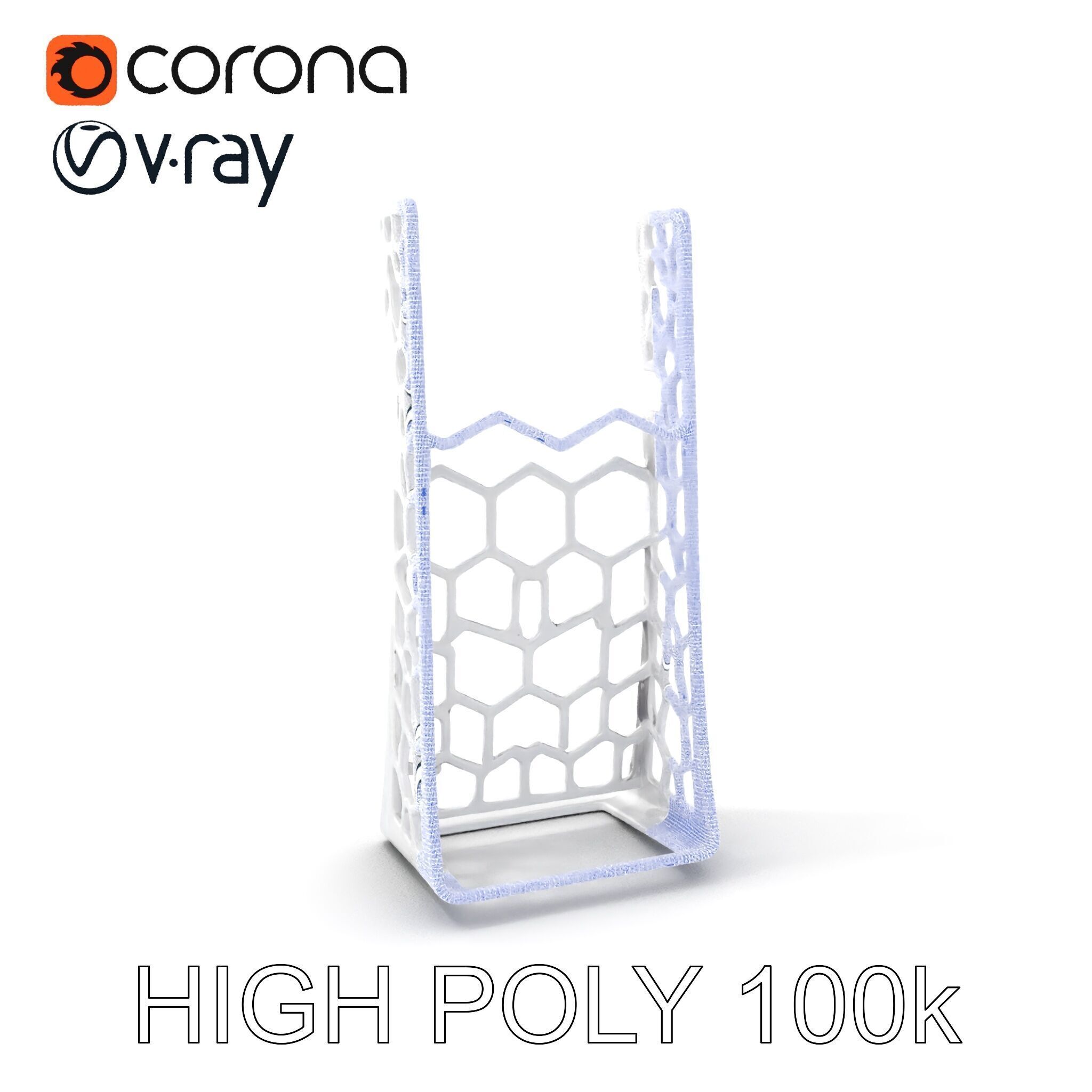 Hexagonal Metal Mesh Stand model pack for architectural visua... Low-poly 3D model_4