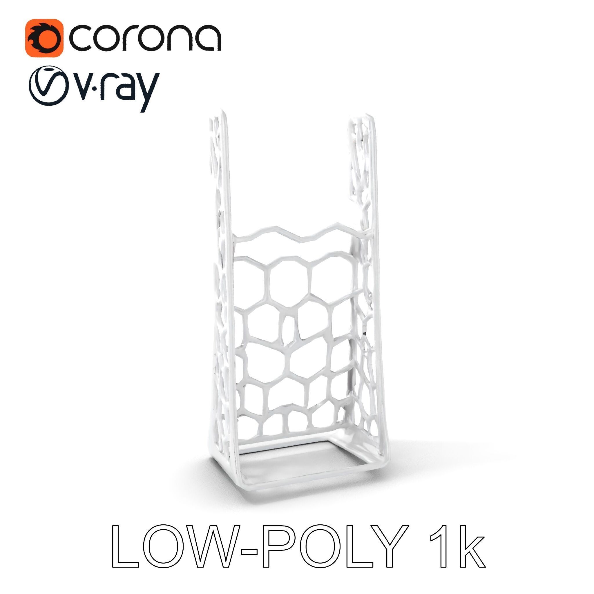 Hexagonal Metal Mesh Stand model pack for architectural visua... Low-poly 3D model_14