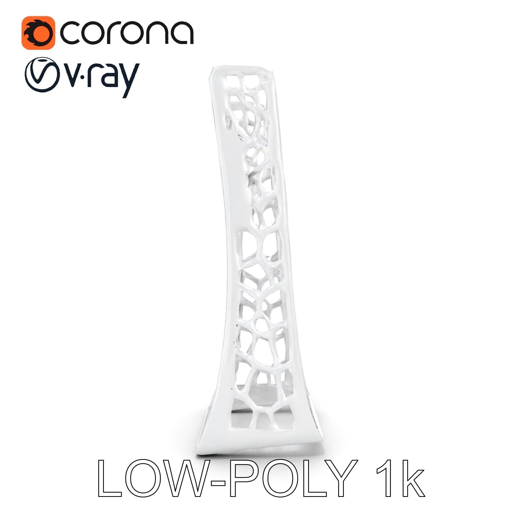 Hexagonal Metal Mesh Stand model pack for architectural visua... Low-poly 3D model_7