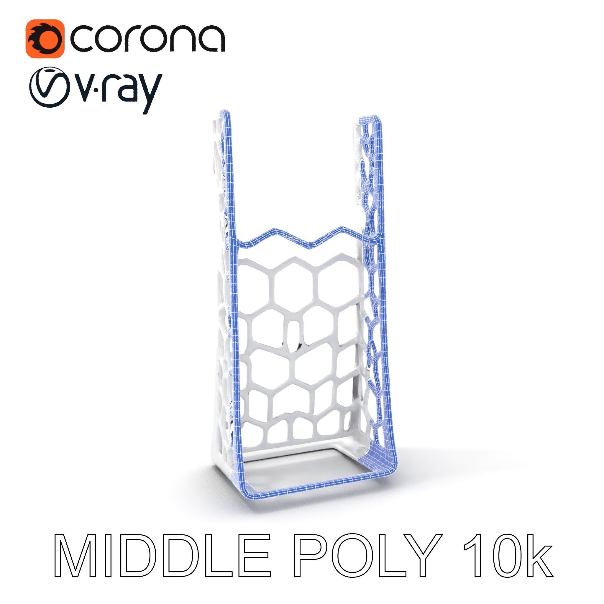 Hexagonal Metal Mesh Stand model pack for architectural visua... Low-poly 3D model_13