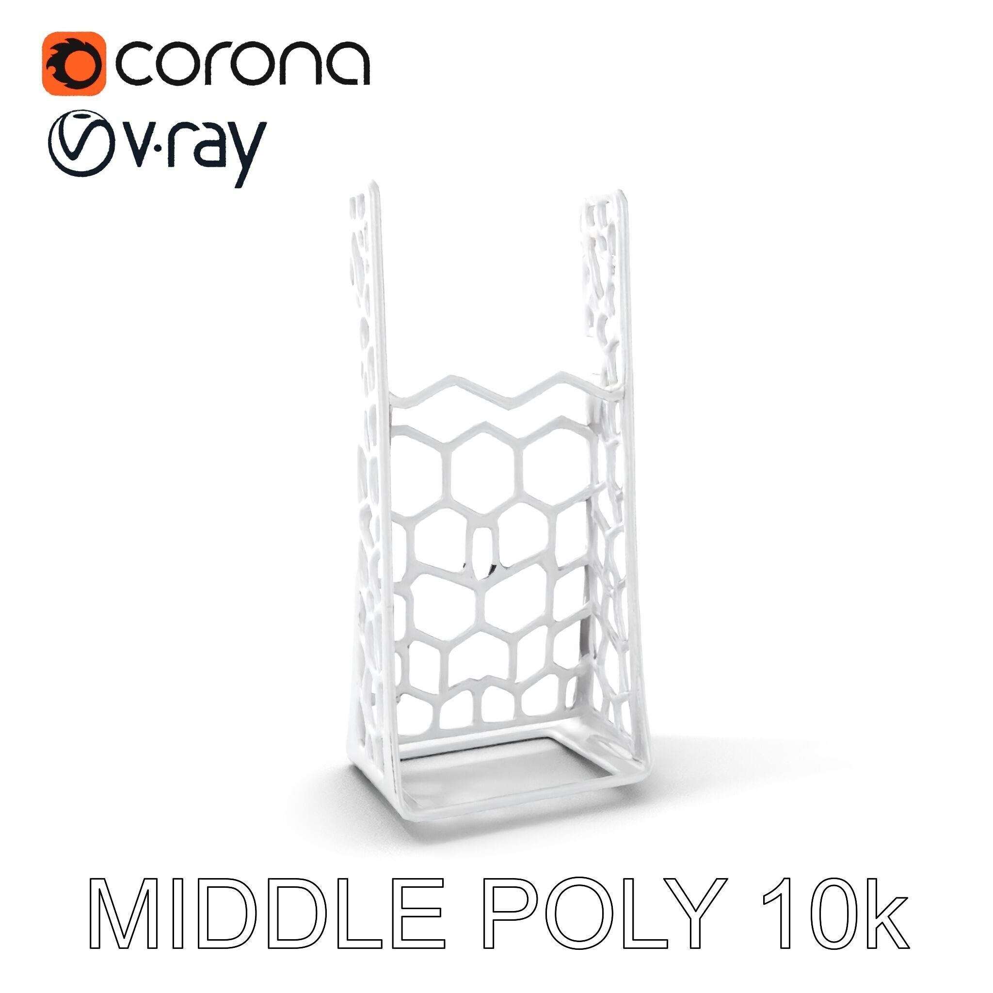 Hexagonal Metal Mesh Stand model pack for architectural visua... Low-poly 3D model_8