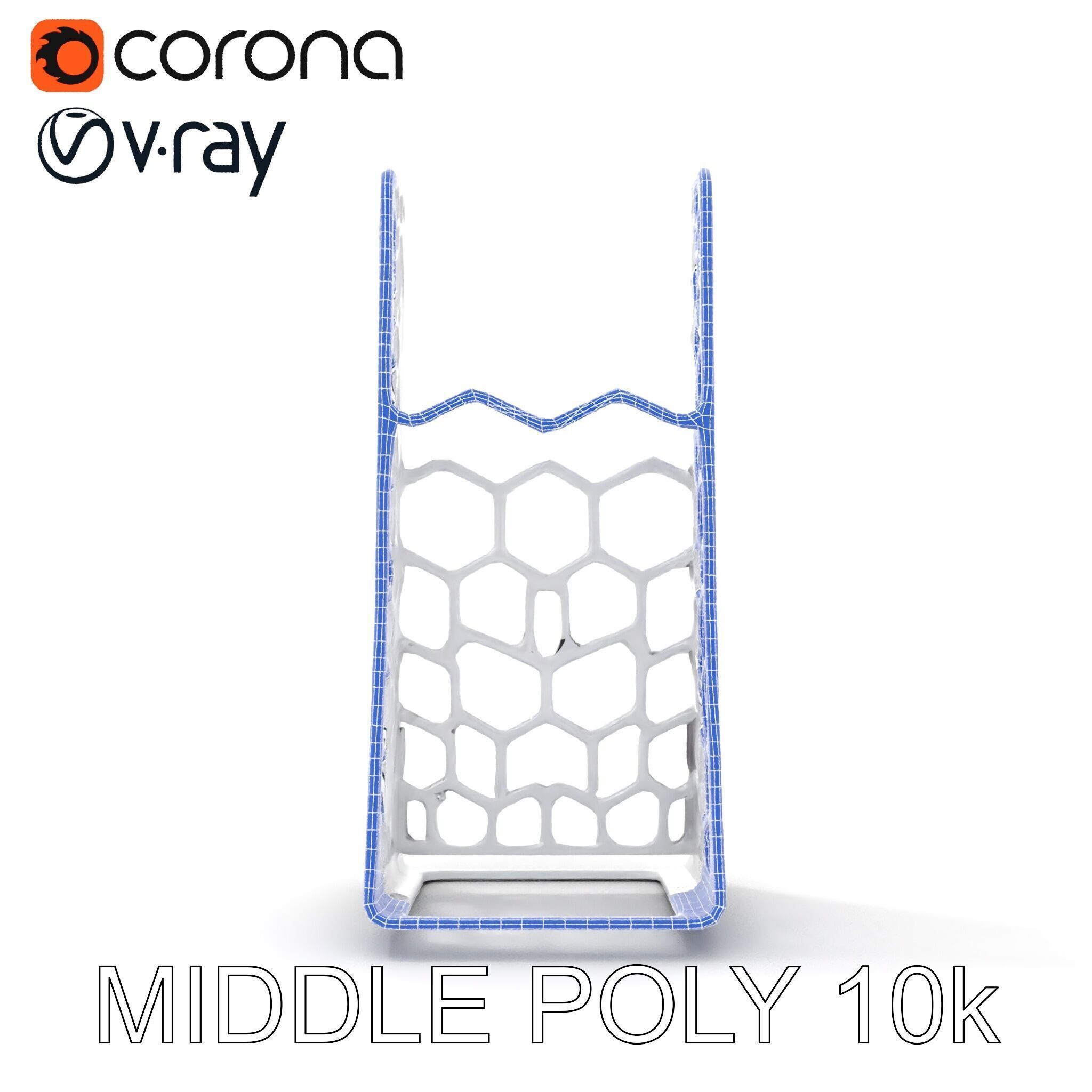 Hexagonal Metal Mesh Stand model pack for architectural visua... Low-poly 3D model_24