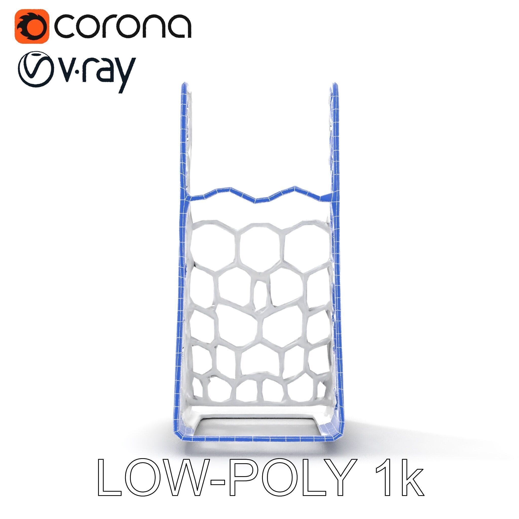 Hexagonal Metal Mesh Stand model pack for architectural visua... Low-poly 3D model_31