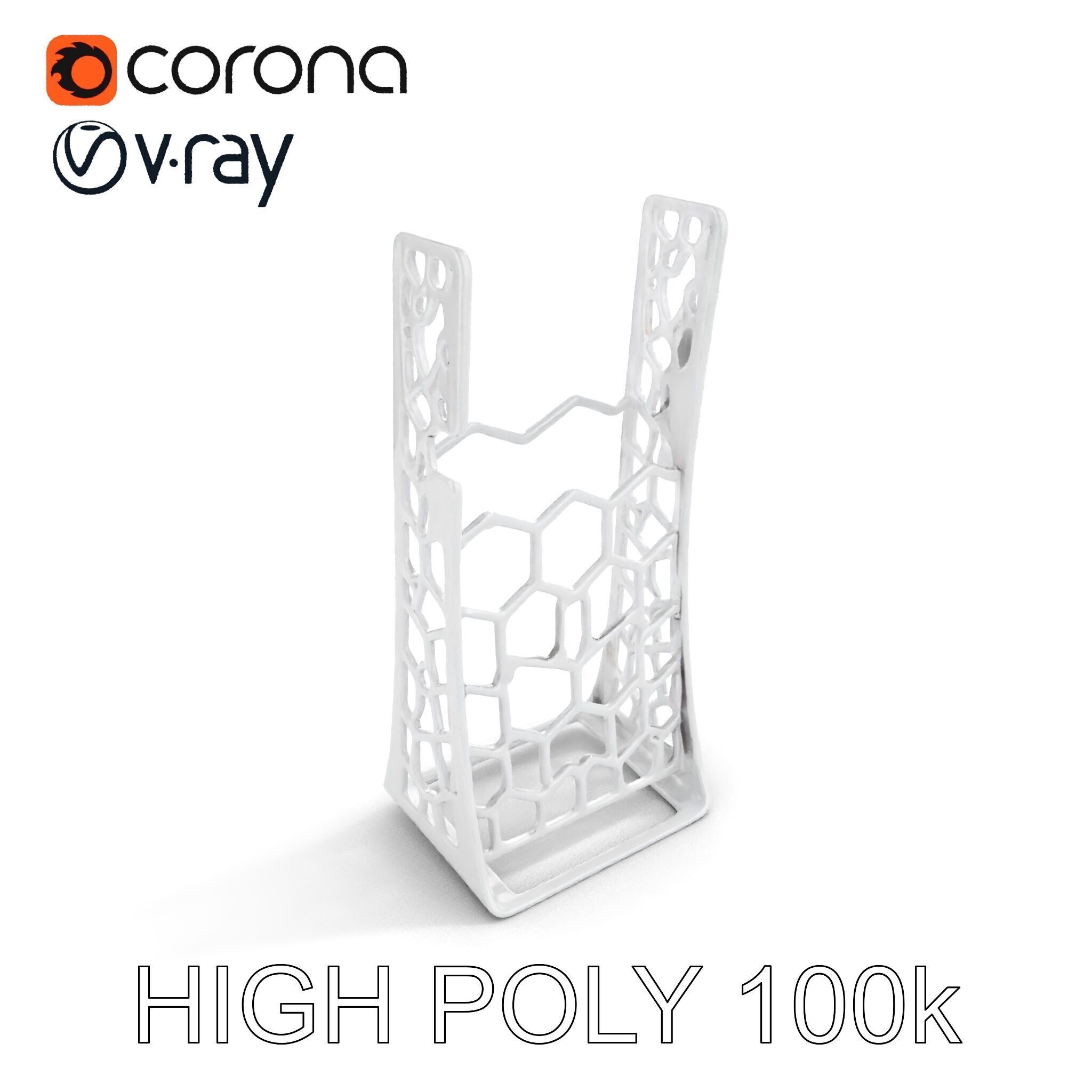 Hexagonal Metal Mesh Stand model pack for architectural visua... Low-poly 3D model_10