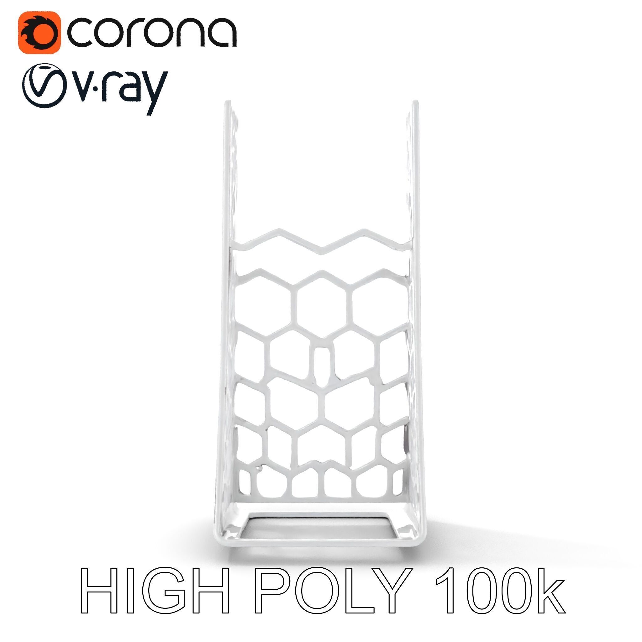 Hexagonal Metal Mesh Stand model pack for architectural visua... Low-poly 3D model_23
