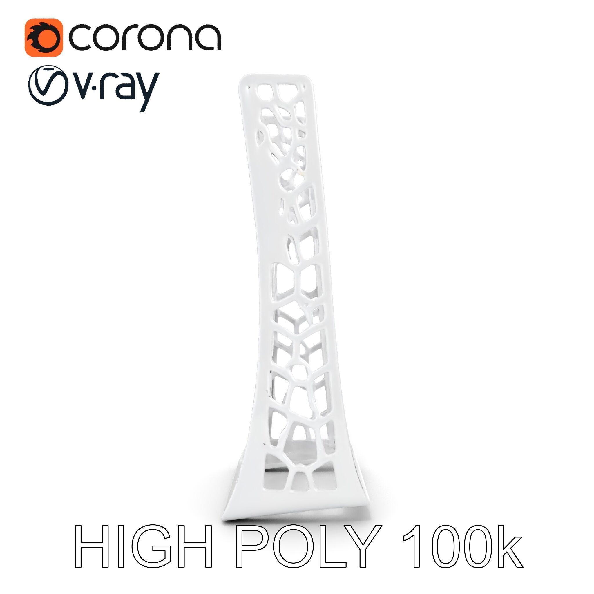 Hexagonal Metal Mesh Stand model pack for architectural visua... Low-poly 3D model_35