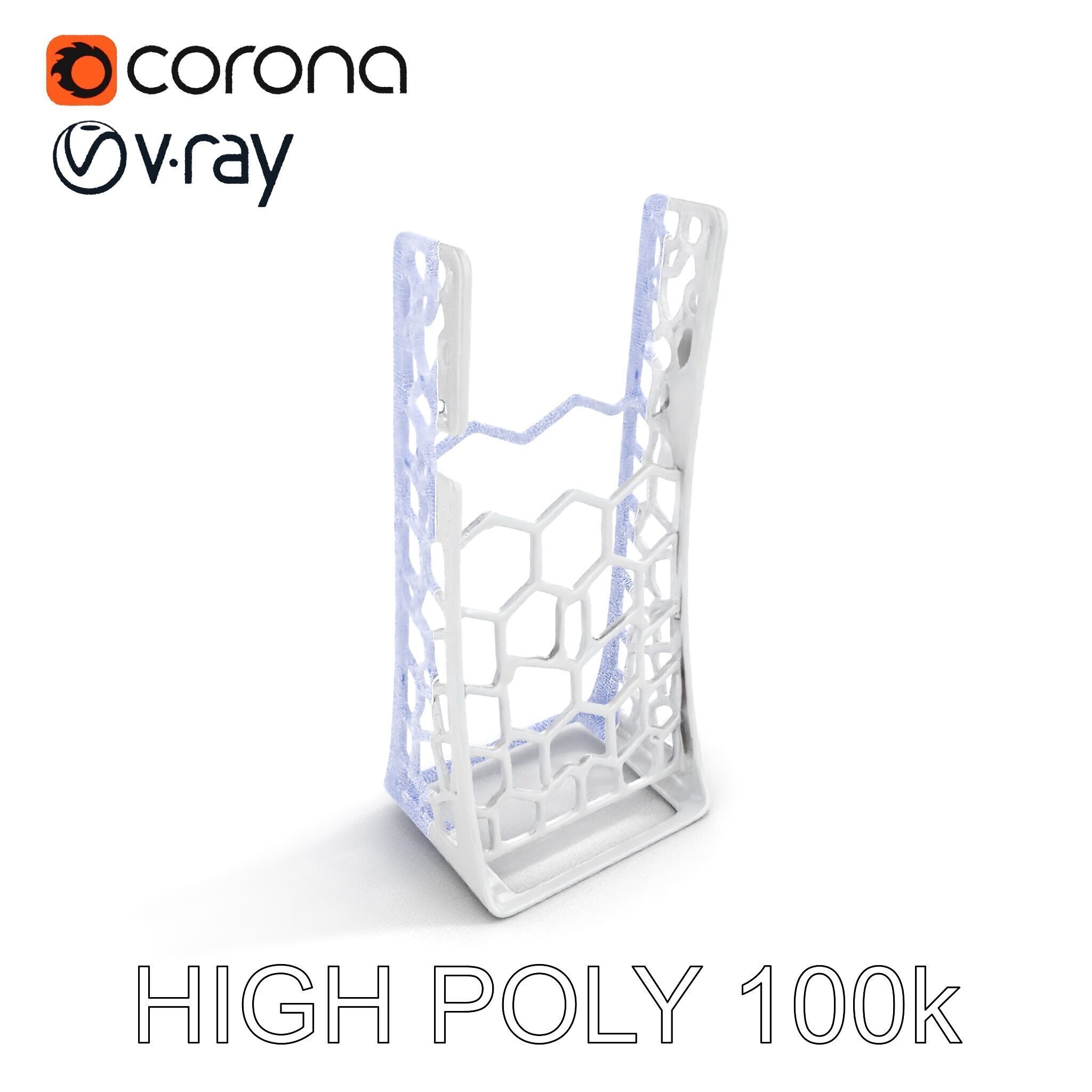 Hexagonal Metal Mesh Stand model pack for architectural visua... Low-poly 3D model_29