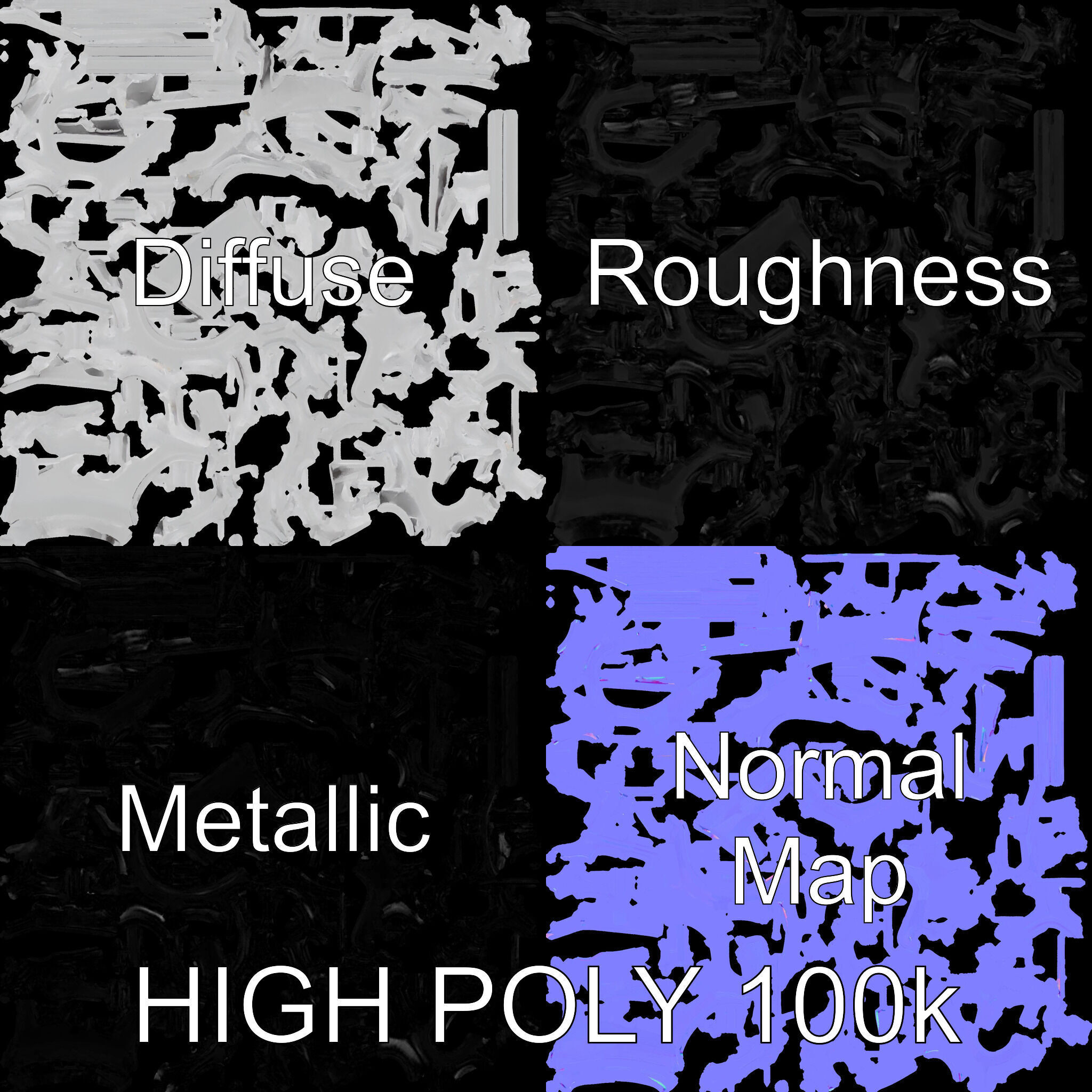 Hexagonal Metal Mesh Stand model pack for architectural visua... Low-poly 3D model_3