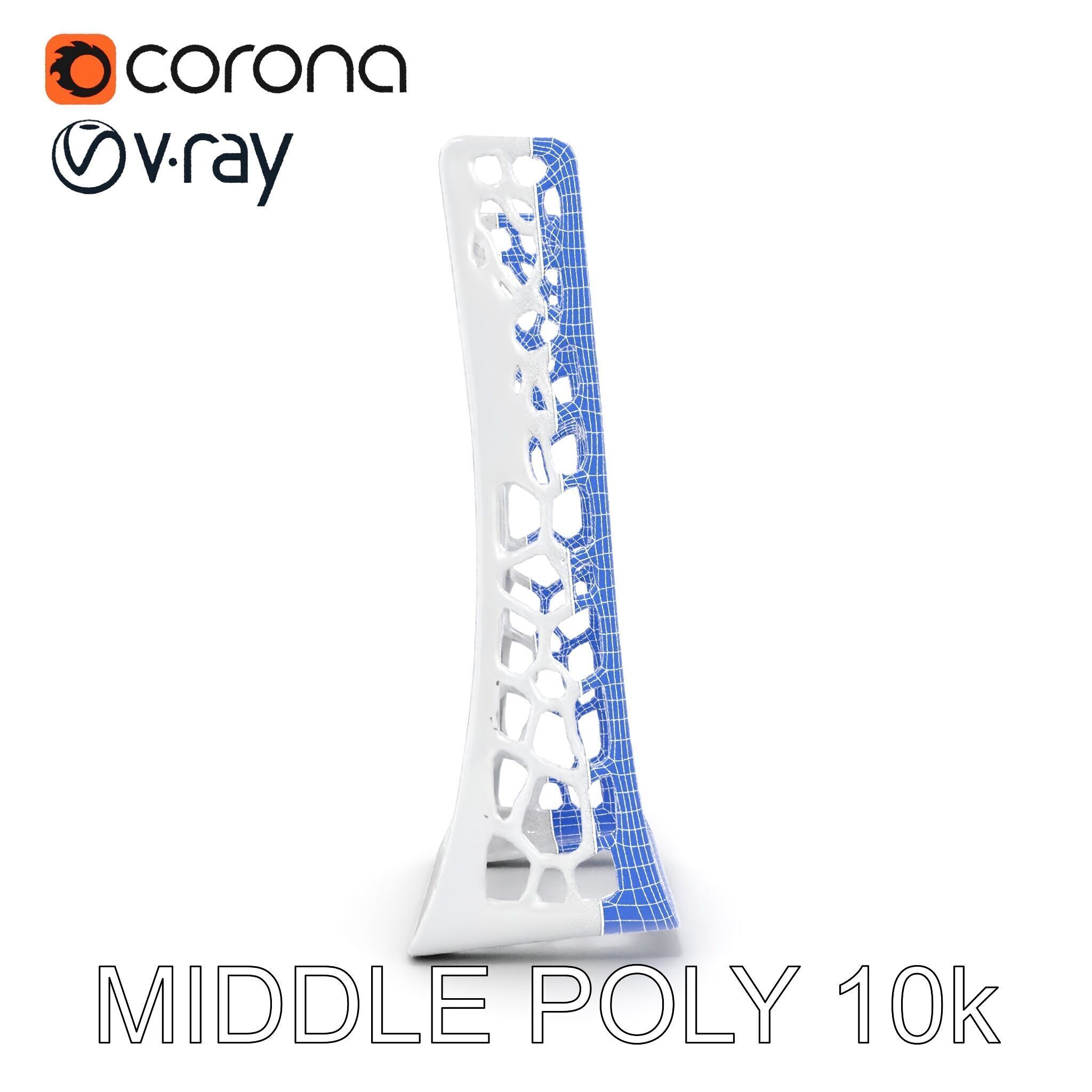 Hexagonal Metal Mesh Stand model pack for architectural visua... Low-poly 3D model_30