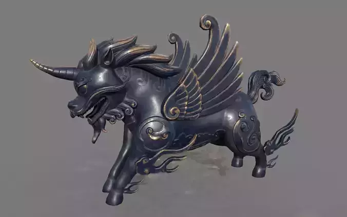 Ancient Chinese Bronze Lion