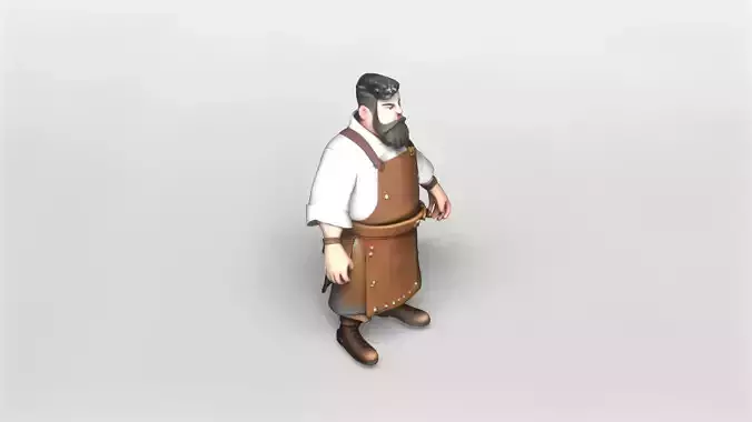Stylized Blacksmith Character 3D Model 3D model Stylized Blacksmith Character 3D Model 3D model