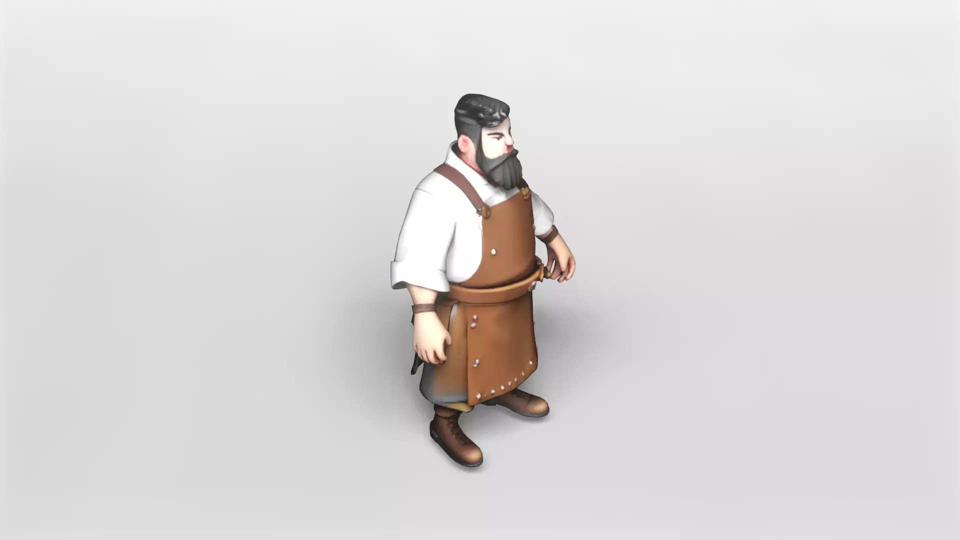 Stylized Blacksmith Character 3D Model 3D model_0