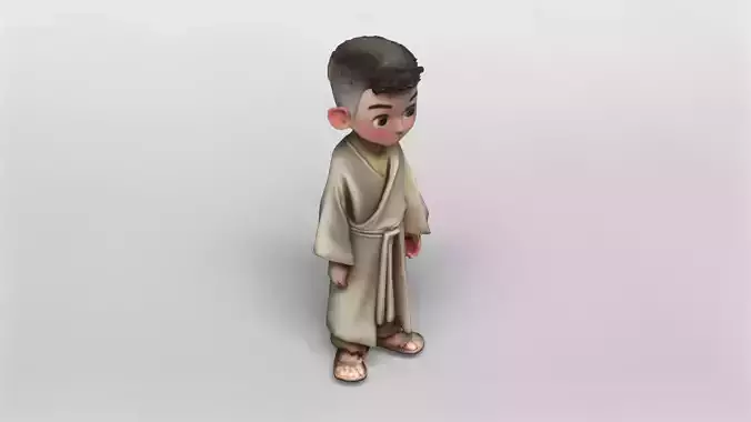Stylized Young Monk 3D Model
