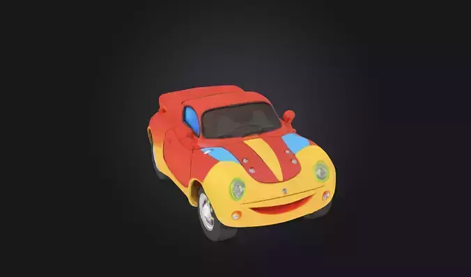 Colorful Cartoon Car Stylized 3D Vehicle