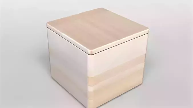 Minimalist Wooden Storage Box 3D Model