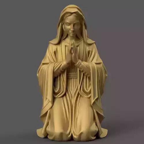 smiling St Virgin Mary Kneeling for Nativity STL File 3D print model smiling St Virgin Mary Kneeling for Nativity STL File 3D print model