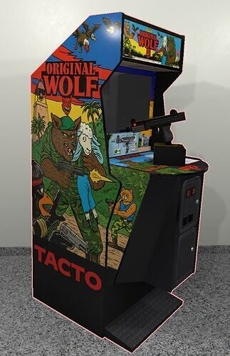 90s Arcade O Wolf Game Machine Low-poly Low-poly 3D model