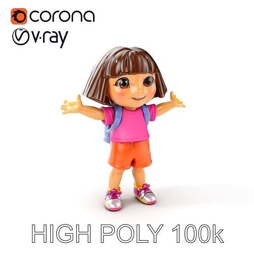 Animated Adventurer Girl D Model  Low to High Poly Rigged for... Low-poly 3D model