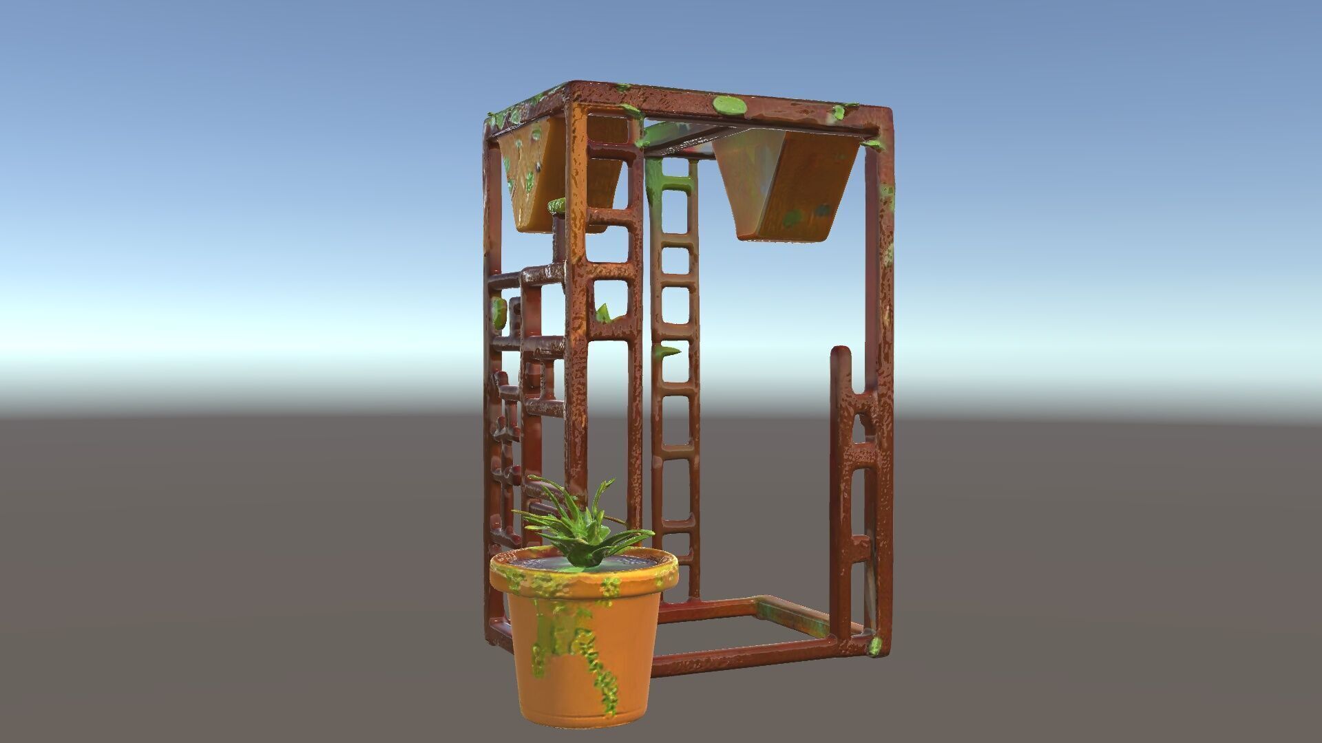 Rustic Metal Plant Stand Model Pack Low-poly 3D model_5