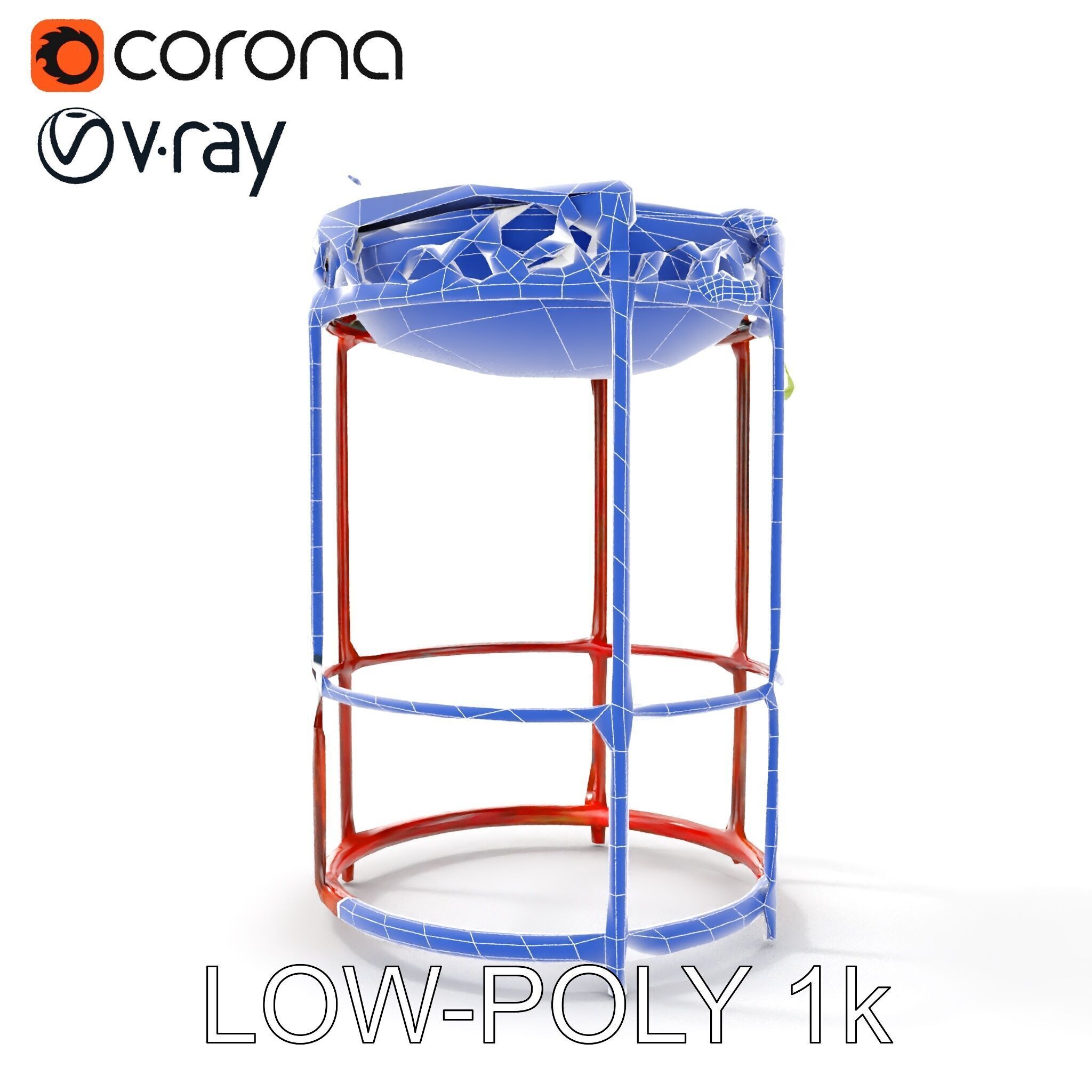 Decorative Plant Stand with Metal Frame Model Pack Low-poly 3D model_24