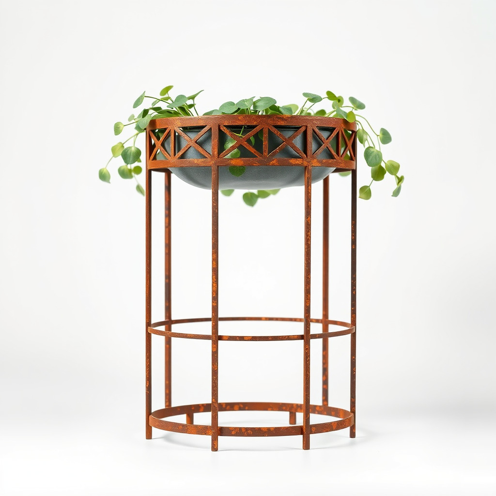 Decorative Plant Stand with Metal Frame Model Pack Low-poly 3D model_2