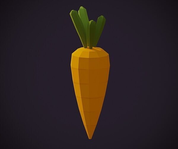 Carrot Low-poly 3d Model Free low-poly 3D model