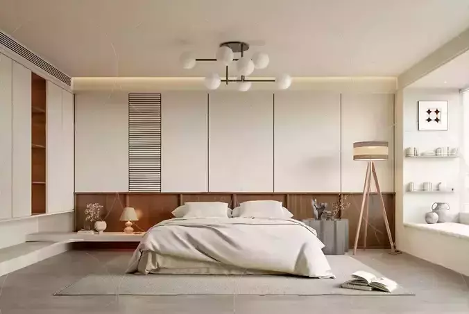 3DS MAX  WABI SABI STYLE 3D BEDROOM 0059