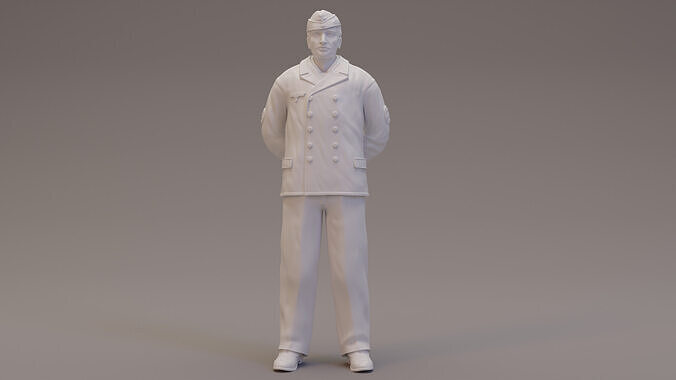 3 x Kriegsmarine NCOs WWII 3D print model