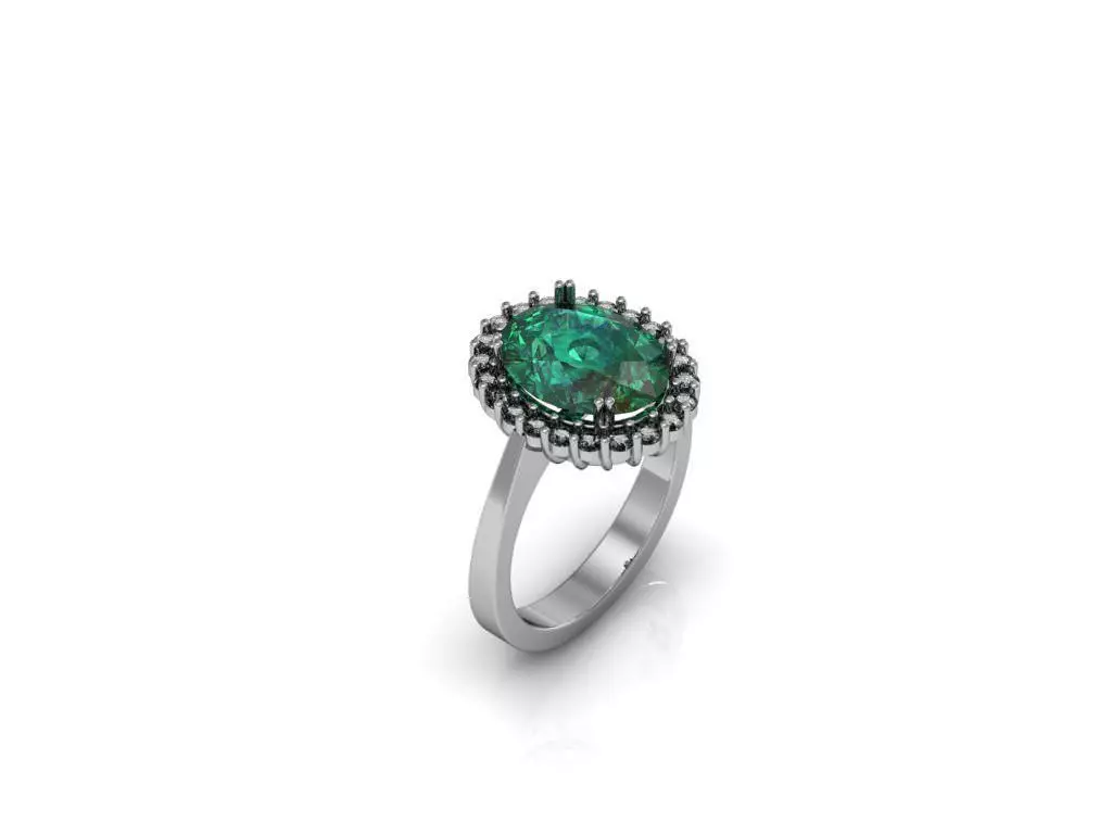 rosetta clasic Ring emerald 3D print model_0
